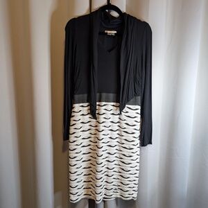 Kay Unger Black and White Dress - Size 8